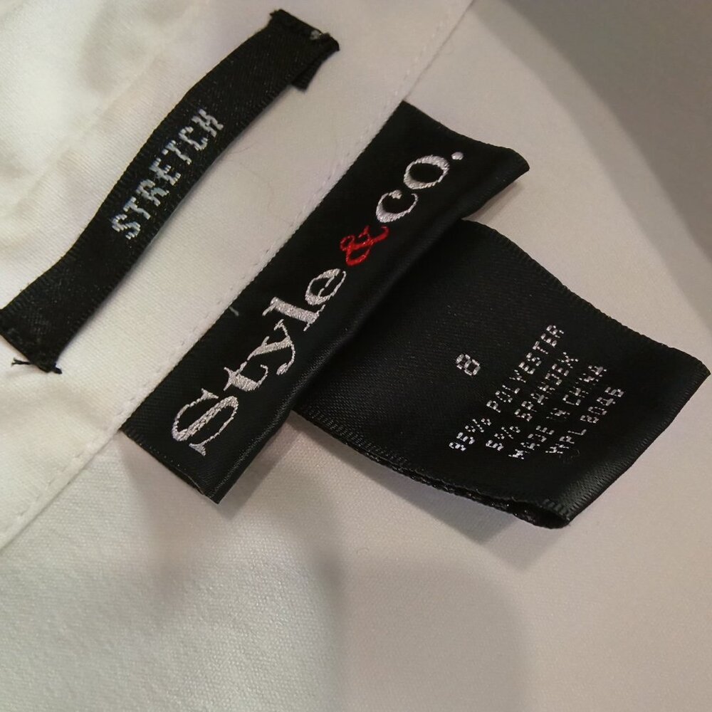 Style & Co. πWomens White Button Up Short Sleeve Business Professional Work Top - Picture 11 of 12